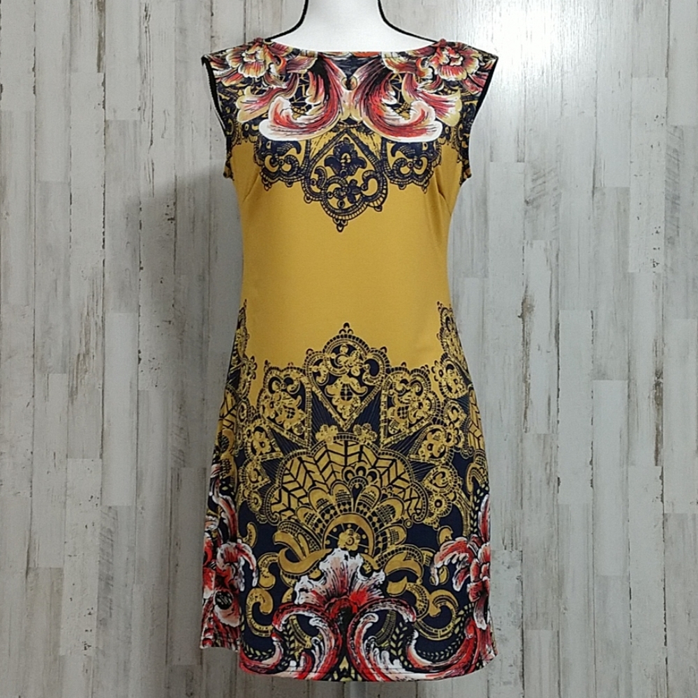 Aryeh Gold Floral Sleeveless Dress